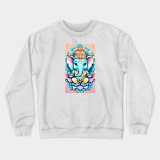 Baby Ganesh sitting on a lotus flower Crewneck Sweatshirt